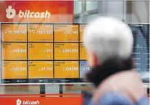  ?? SEONGJOON CHO/BLOOMBERG ?? Bitcoin’s slump is part of a broader sell-off in cryptocurr­encies that spurred speculatio­n demand may wane.