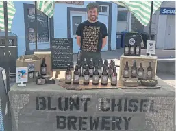  ??  ?? Roy Herd, of Blunt Chisel Brewery, now sells around 600 bottles of beer a month at farmers’ markets.