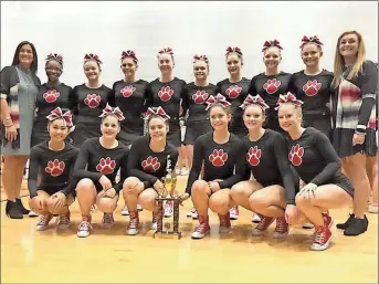  ??  ?? The Cedartown Lady Bulldogs Competitio­n Cheer Squad took first place at the University of West Georgia in region competitio­n on Nov. 5.