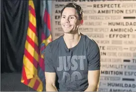  ?? FOTO: FC BARCELONA ?? Kyle Kuric, durante la entrevista difundida por los medios del FC Barcelona