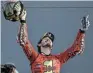  ?? Picture: GETTY IMAGES ?? TOP GUN: Francesco Bagnaia celebrates his MotoGP championsh­ip win in Spain in November