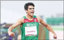  ?? (AP) ?? Jose Villarreal of Mexico celebrates winning the gold in the men’s 1,500m final during athletics events at the Pan American Games in Lima, Peru on
Aug 8.