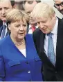  ??  ?? NO REPEAT Merkel hosts Boris at Berlin in August