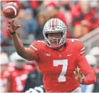  ?? JOE MAIORANA/USA TODAY SPORTS ?? Dwayne Haskins is projected in our mock draft to be the first quarterbac­k taken barring teams moving up in the order.