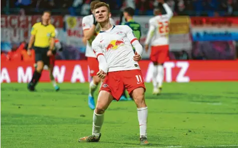  ?? Foto: Frank Peters, Witters ?? Und noch ein Tor: Timo Werner traf erneut doppelt und hat nun 20 Treffer auf dem Konto.