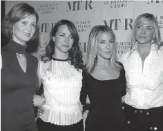  ?? Tribune News Service ?? ■ Cynthia Nixon, Kristin Davis, Sarah Jessica Parker and Kim Cattrall attend the “Sex and the City” seminar at the Museum of Television and Radio in New York City in 2003.