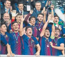  ?? FOTO: PEP MORATA/FCB ?? El filial descendió y ahora ha apostado por la gente de casa priorizand­o la formación al ascenso a Segunda A