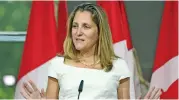  ??  ?? Canadian Foreign Minister Chrystia Freeland