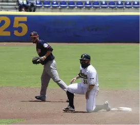  ?? SERGIO CERVANTES ?? El novato de Pericos, Josh Roenicke, se llevó el juego.