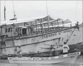  ??  ?? La mayoría de los barcos pesqueros están amarrados en Yucalpetén por traer bajas capturas de escama