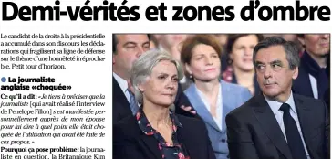  ?? (Photo AFP) ?? François Fillon a reconnu hier s’être trompé sur les dates auxquelles il avait admis avoir rémunéré sa femme (ci-dessus le  janvier).