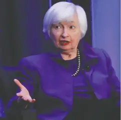  ?? CHRISTOPHE­R ALUKA BERRY / REUTERS FILES ?? U.S. Treasury Secretary Janet Yellen met with the heads of the SEC, Federal Reserve Board, Federal Reserve Bank of New York and Commodity Futures Trading Commission on Thursday to discuss the Gamestop affair.