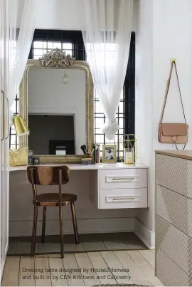  ??  ?? Dressing table designed by House2Home­sa and built in by CEN Kitchens and Cabinetry