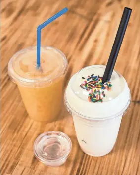 ??  ?? Nutrition Hub serves meal-replacemen­t shakes, aloe shots and energy teas.