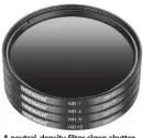  ??  ?? A neutral-density filter slows shutter speeds for natural-looking movement