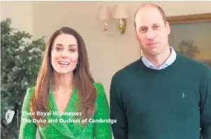  ??  ?? Recording:
Kate and William were both dressed in green