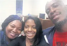  ??  ?? HAPPY FAMILY: Kamiyah Mobley, centre, takes a selfie with her biological parents, Shanara Mobley and Craig Aiken. The teen said she felt an innate trust towards them.