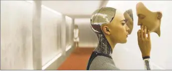  ??  ?? Alicia Vikander is Ava in “Ex Machina.”