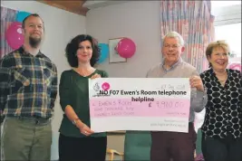  ??  ?? NO F07 Ewen’s Room telephone helpline From left, Hugh Asher, Lara Van de Peer, Malcolm Gillespie and Rosie Gillespie at the recent launch of a new telephone helpline.