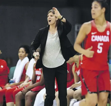  ?? THE CANADIAN PRESS/FILES ?? Canada’s head coach Lisa Thomaidis, 46, is a five-time Canada West coach of the year and two-time U Sports national coach of the year with the University of Saskatchew­an.