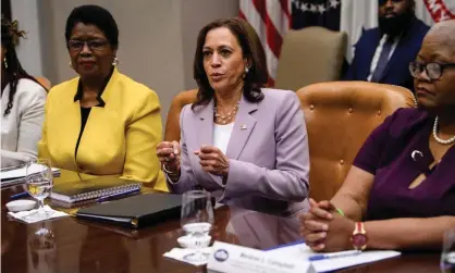  ?? Photograph: Nicholas Kamm/AFP/Getty Images ?? Kamala Harris discussed voting rights with Black women leaders in July. Advocates have said they are disappoint­ed in the administra­tion’s lack of leadership on the issue.