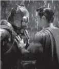  ??  ?? Ben Affleck, left, and Henry Cavill in ”Batman v Superman.”