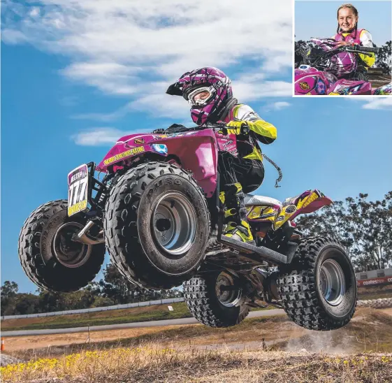  ?? Picture: JERAD WILLIAMS ?? Meekah Wright, 10, will be the only Queensland­er competing in the national quad biking championsh­ips this weekend.