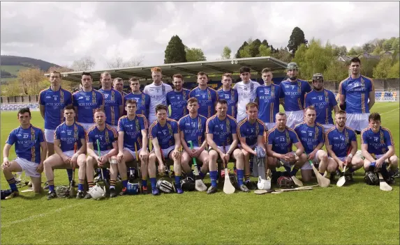  ?? Photos: Joe Byrne ?? The Wicklow hurlers ahead of their clash with Mayo in Joule Park, Aughrim, last Saturday.
