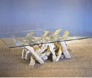  ??  ?? Bleached driftwood co ee table from W17