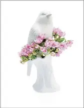  ?? CHIVE/ASSOCIATED PRESS ?? This photo provided by Chive shows a Chive Porcelain Bird vase that comes in white, gray, blue and black. Water is added to the vase through a hole in the back, with an opening in the front for flowers or greenery so it appears that the bird is nestled...