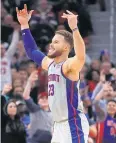  ?? AFP ?? The Pistons’ Blake Griffin reacts late in the game while playing the Warriors.