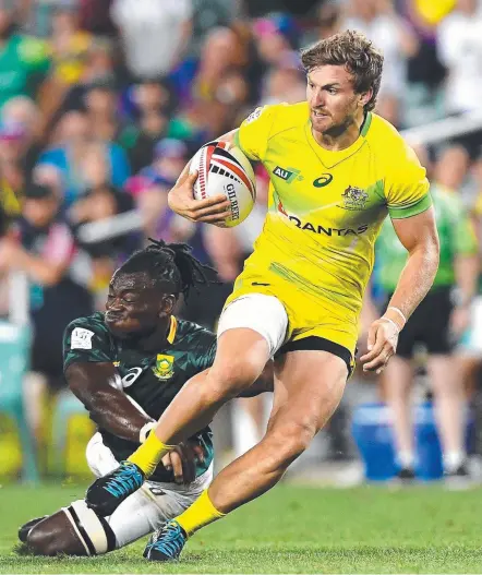  ?? Picture: BRADLEY KANARIS/GETTY IMAGES ?? The Commonweal­th Games hopes of Australian sevens captain Lewis Holland are in jeopardy.