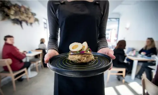  ?? ROSA WOODS/STUFF ?? Grace Patisserie has created a dessert dressed as an egg for this year’s Wellington On A Plate food festival.