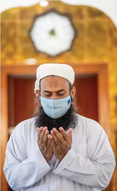  ?? Photo: Leon Lord ?? Fiji Muslim League religious advisor Mufti Mohammed Zaeem at Toorak on July 20, 2021 preparing for Eid- al Adha, which is the festival of sacrifice.