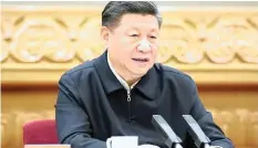  ??  ?? CHINESE President Xi Jinping delivers an important speech at a meeting in Beijing to advance the work on co-ordinating the epidemic prevention and control, and economic and social developmen­t, on Sunday. | Reuters