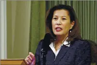  ?? RICH PEDRONCELL­I — THE ASSOCIATED PRESS FILE ?? California Supreme Court Chief Justice Tani G. Cantil-Sakauye delivers her State of the Judiciary address at the Capitol in Sacramento.