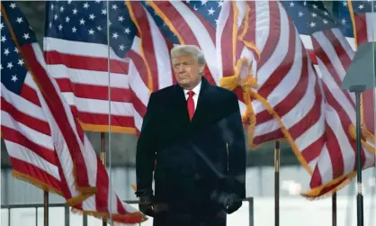  ?? Photograph: Brendan Smialowski/AFP/Getty Images ?? Donald Trump arrives to speak near the White House on Wednesday.