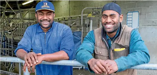  ?? PHOTO: STACY SQUIRES/ STUFF ?? Cousins Asaeli Koroi and Abaramo Mono ‘‘AB’’ Borisi have forged new lives for themselves in New Zealand after moving from Fiji.