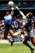  ?? ?? Infamous…Maradona’s fist