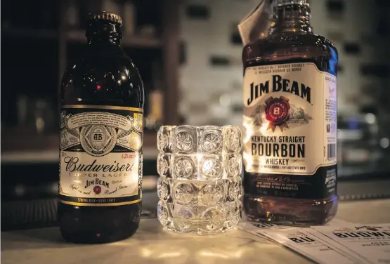 ?? SUPPLIED ?? Budweiser Reserve Copper Lager is aged on actual Jim Beam bourbon barrel staves, previously used to age Jim Beam bourbon, giving the lager its distinctiv­e aroma and hints of nuttiness.