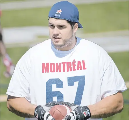  ??  ?? Remis d’une déchirure au ligament croisé antérieur subie l’an dernier avec les Alouettes de Montréal, Pascal Baillargeo­n était prêt à renouer avec l’action.