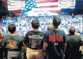  ?? Jay L. Clendenin Los Angeles Times ?? AN ENTHUSIAST­IC crowd turned out for President Trump’s speech before the NRA. He cited a judge’s suggestion that the Russia inquiry was going too far.