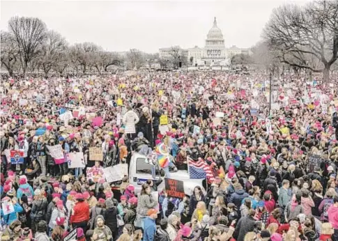  ?? GETTY IMAGES ?? This year's Women's March in Washington is expected to draw just a fraction of the 1 million-strong crowd that turned up in 2017 (above).