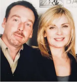  ??  ?? ‘One of a kind’: Kim Cattrall with her brother, Christophe­r