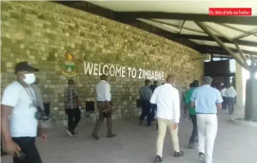  ?? Pic: Min of Info via Twitter ?? People enter the refurbishe­d Beitbridge Border Post recently