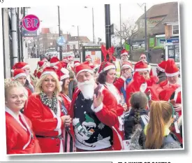  ??  ?? Gathering for the festive run in Northwood