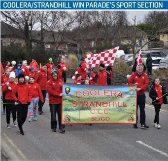  ??  ?? Members of Coolera/Strandhill GAA club during the St Patrick’s Day parade in Sligo. They won the sports section at the parade with Strand Celtic in second. Pics: Frank O’Sullivan.