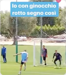  ??  ?? L’ironia Instagram di Milinkovic dopo il super-gol in allenament­o