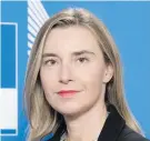  ??  ?? European Union’s foreign affairs chief Federica Mogherini