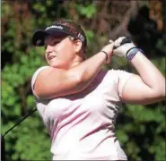  ??  ?? Chelsea Lapp hits a shot during Friday’s first round of the tourney. She’s tied for fifth going into today’s final round.